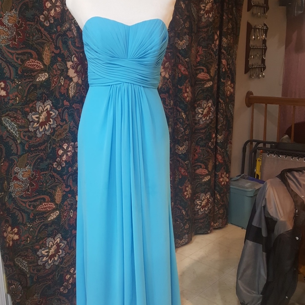 Strapless Long Chiffon Bridesmaid Dress